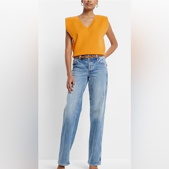 Express Women's V-Neck Padded Shoulder Sweater vest - Picture 16 of 16